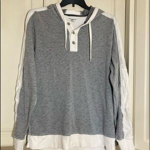 DKNY Jeans men’s lightweight grey & white hoodie